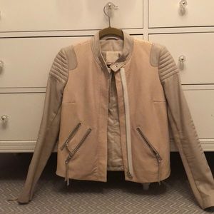 Rebecca Taylor leather biker coat